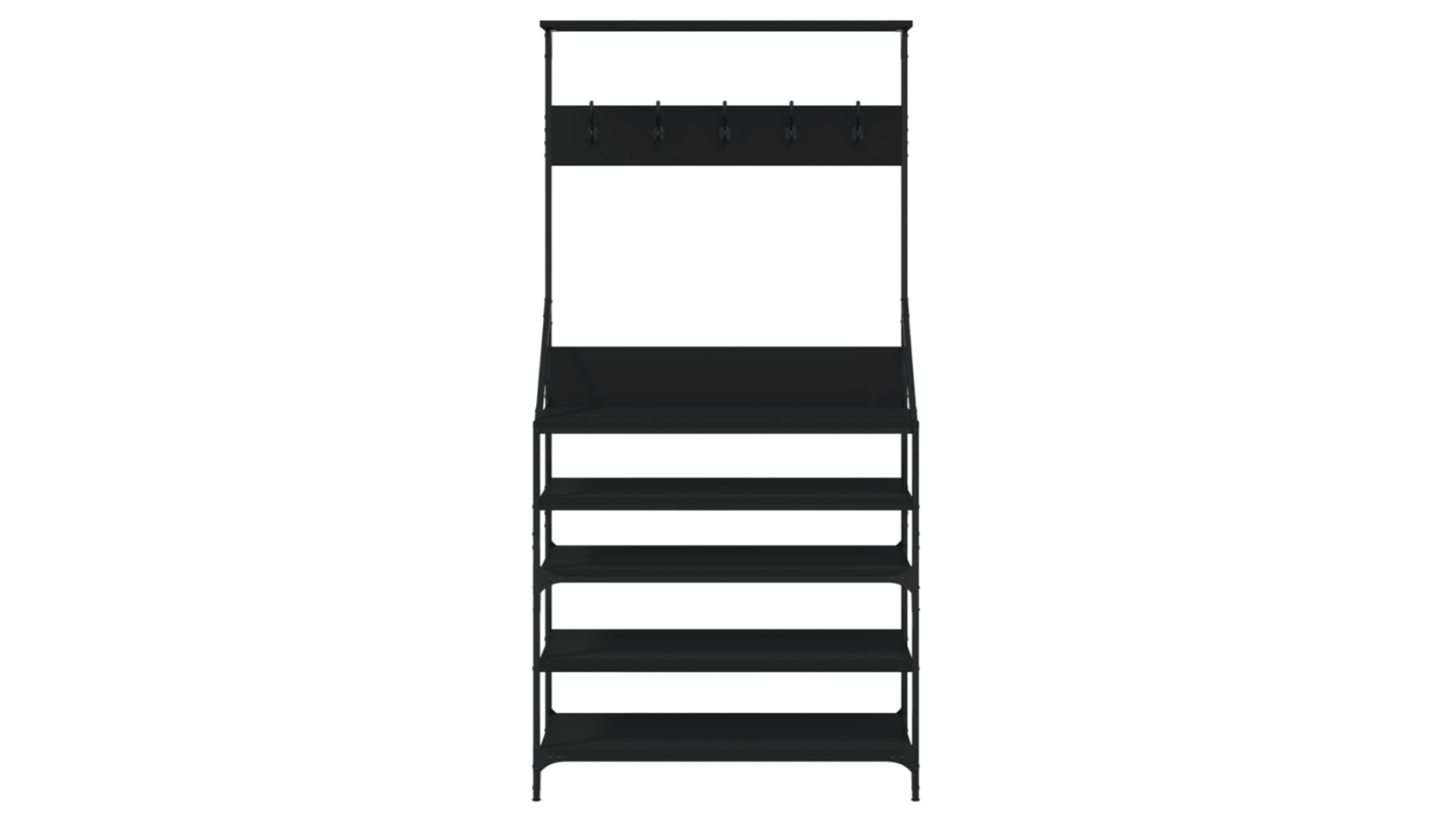 vidaXL Black Clothes Rack with Shoe Storage - 90 x 34 x 184cm