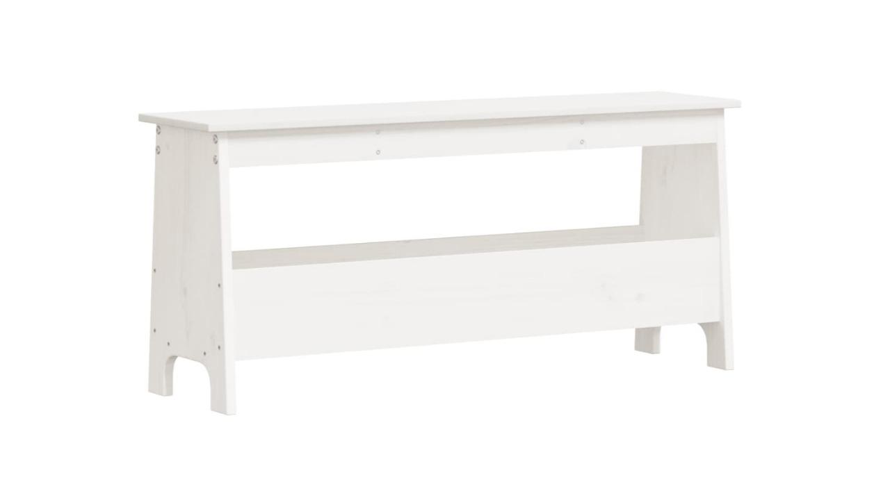 vidaXL White Solid Pinewood 100 x 28 x 45cm Hall Bench