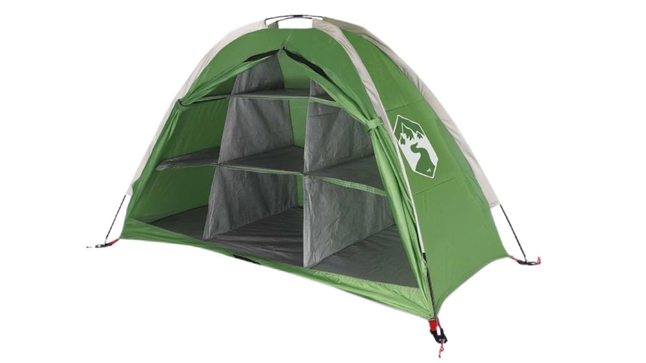 vidaXL 9 Compartments Green Waterproof Storage Tent