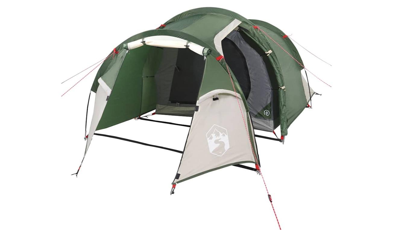 vidaXL 2 Person Green Waterproof Camping Tunnel Tent