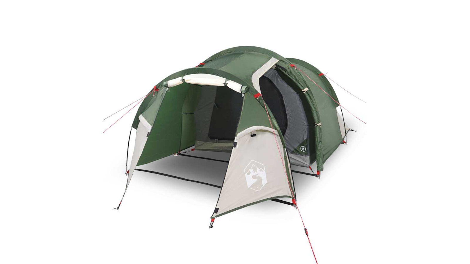 vidaXL 3-Person Green Waterproof Tunnel Camping Tent - 370 x 185 x 116cm