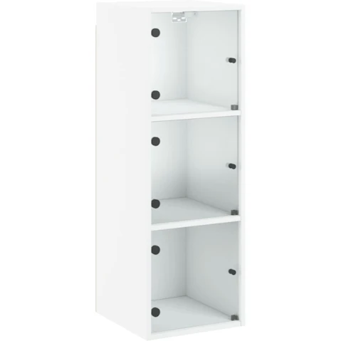 vidaXL White Wall Cabinet with Glass Door - 35 x 37 x 100cm