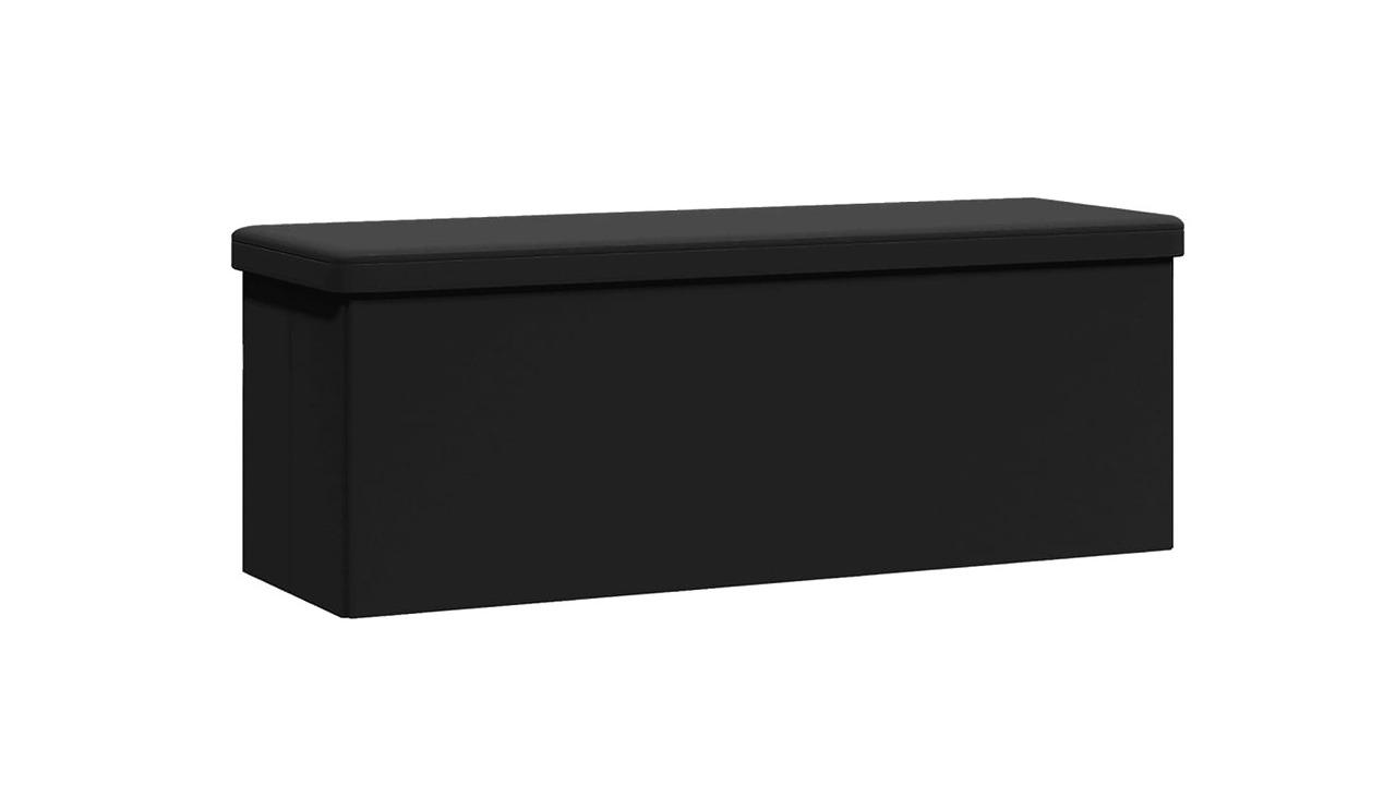 vidaXL Black PVC Foldable Storage Bench