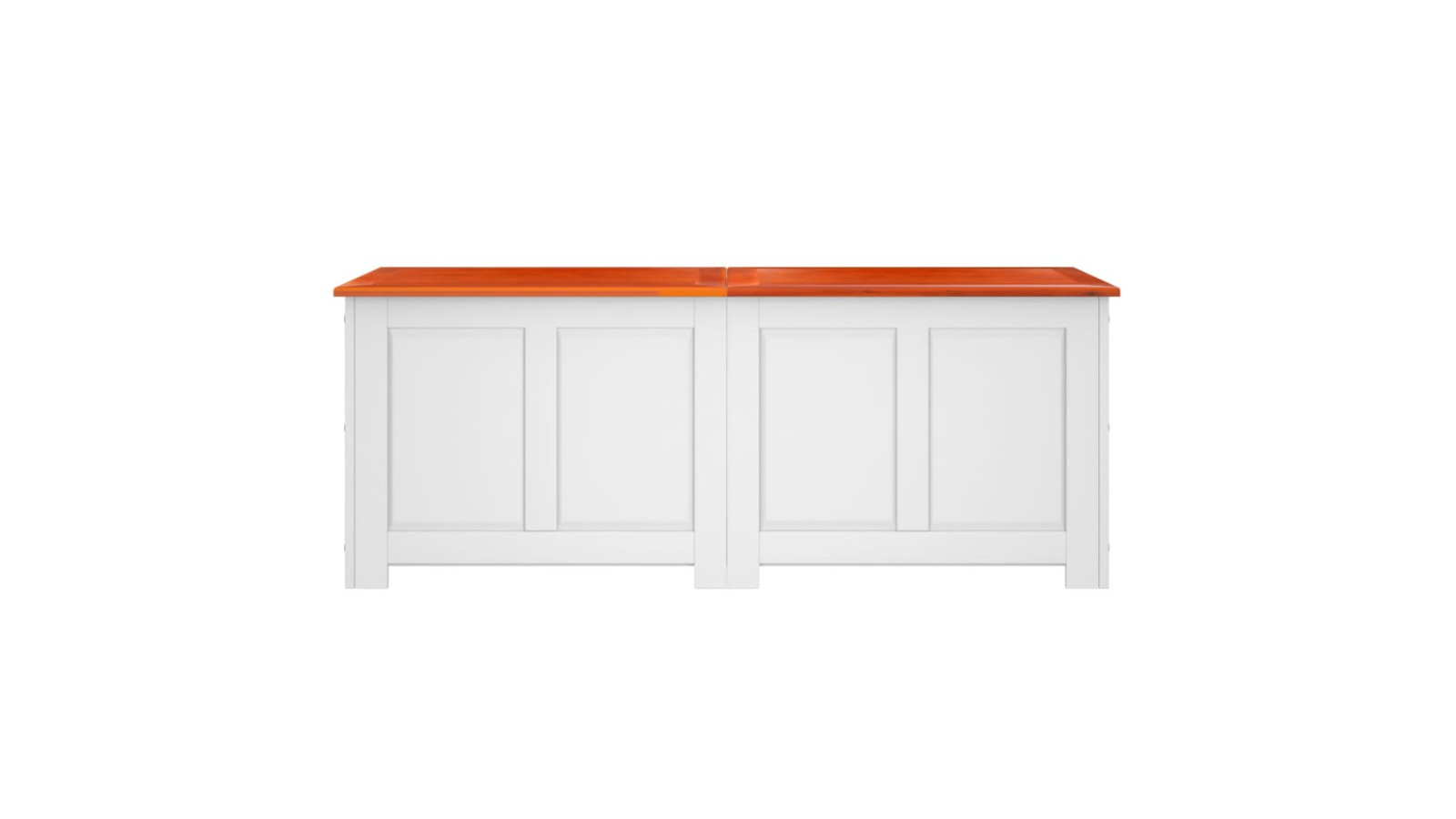 vidaXL Solid Wood Acacia Brown and White Storage Chest with Lid - 150 x 55 x 57cm