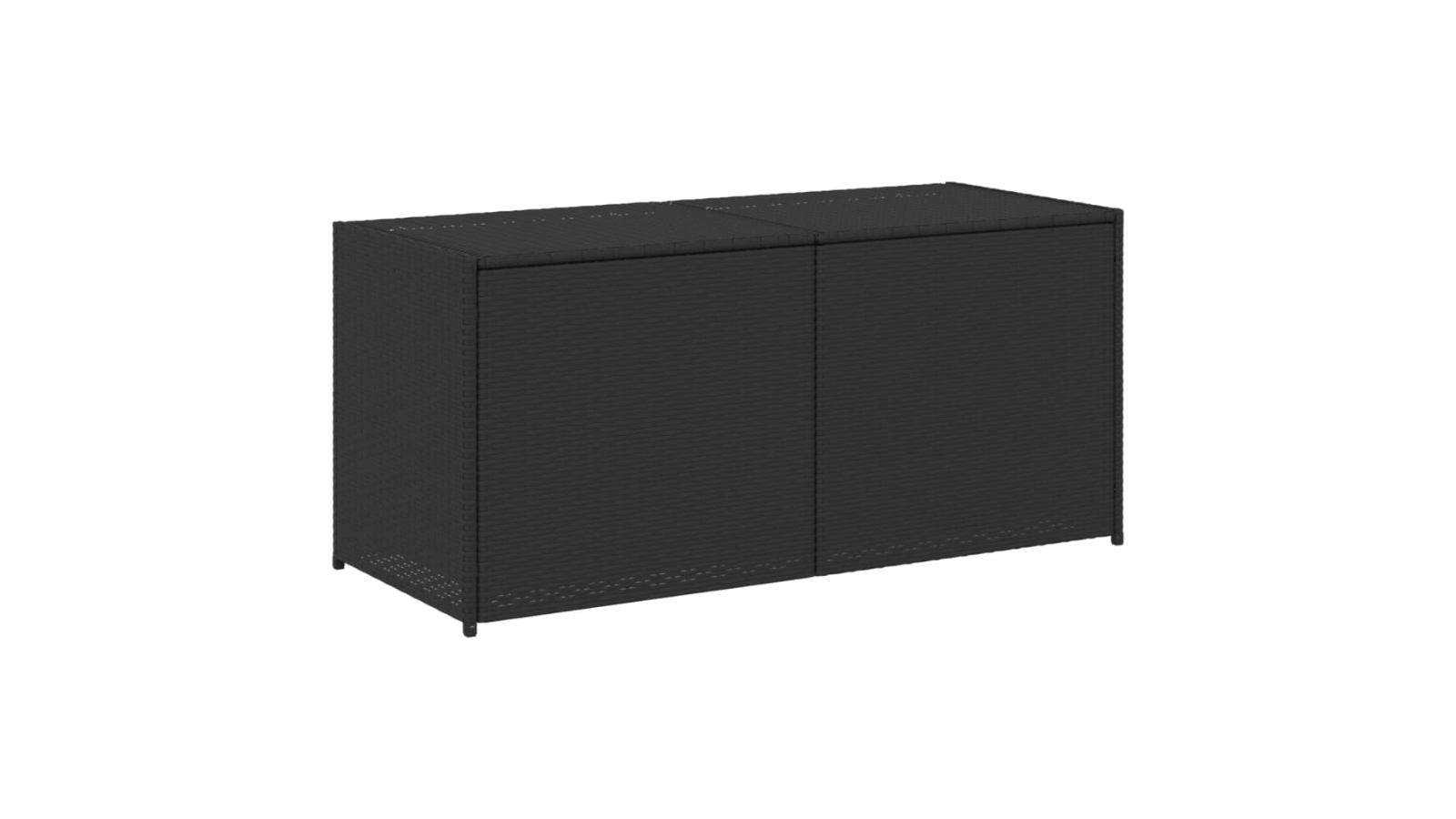 vidaXL Black Poly Rattan 283 Litre Garden Storage Box 