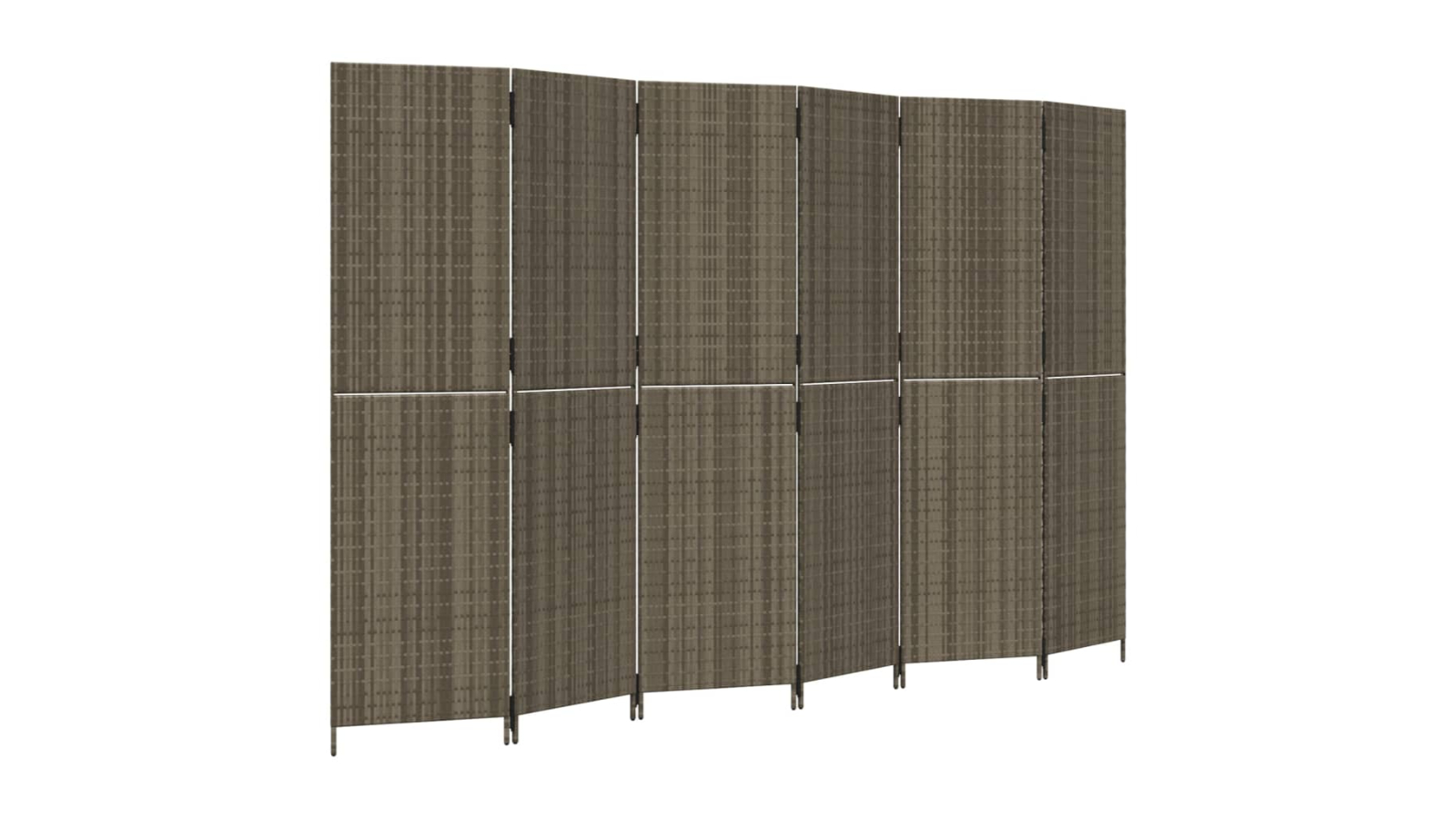 vidaXL 6-Panel Poly Rattan Grey Room Divider