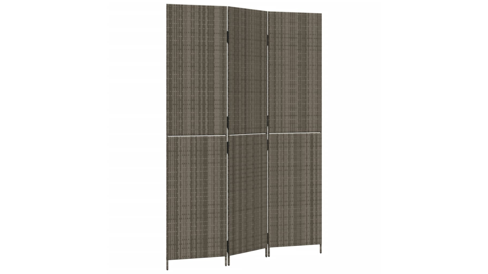 vidaXL 3-Panel Poly Rattan Room Divider - Grey
