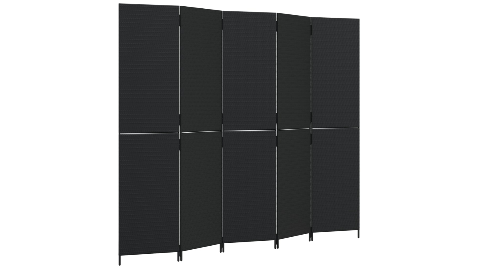 vidaXL 5-Panel Poly Rattan Black Room Divider
