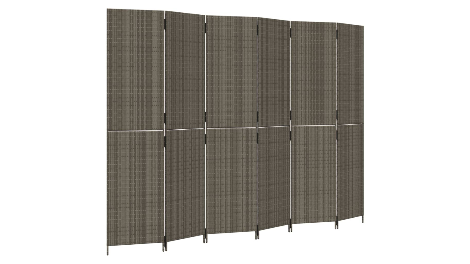 vidaXL 6-Panel Multi-Purpose Poly Rattan Grey Room Divider