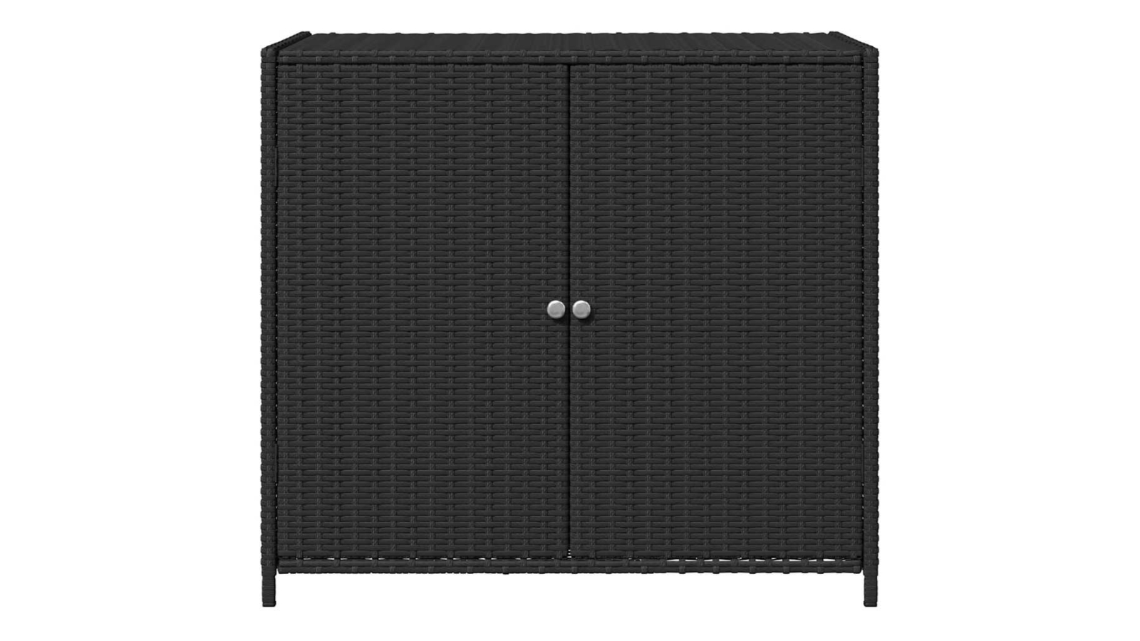 vidaXL Black Poly Rattan 83 x 45 x 76cm Garden Storage Cabinet