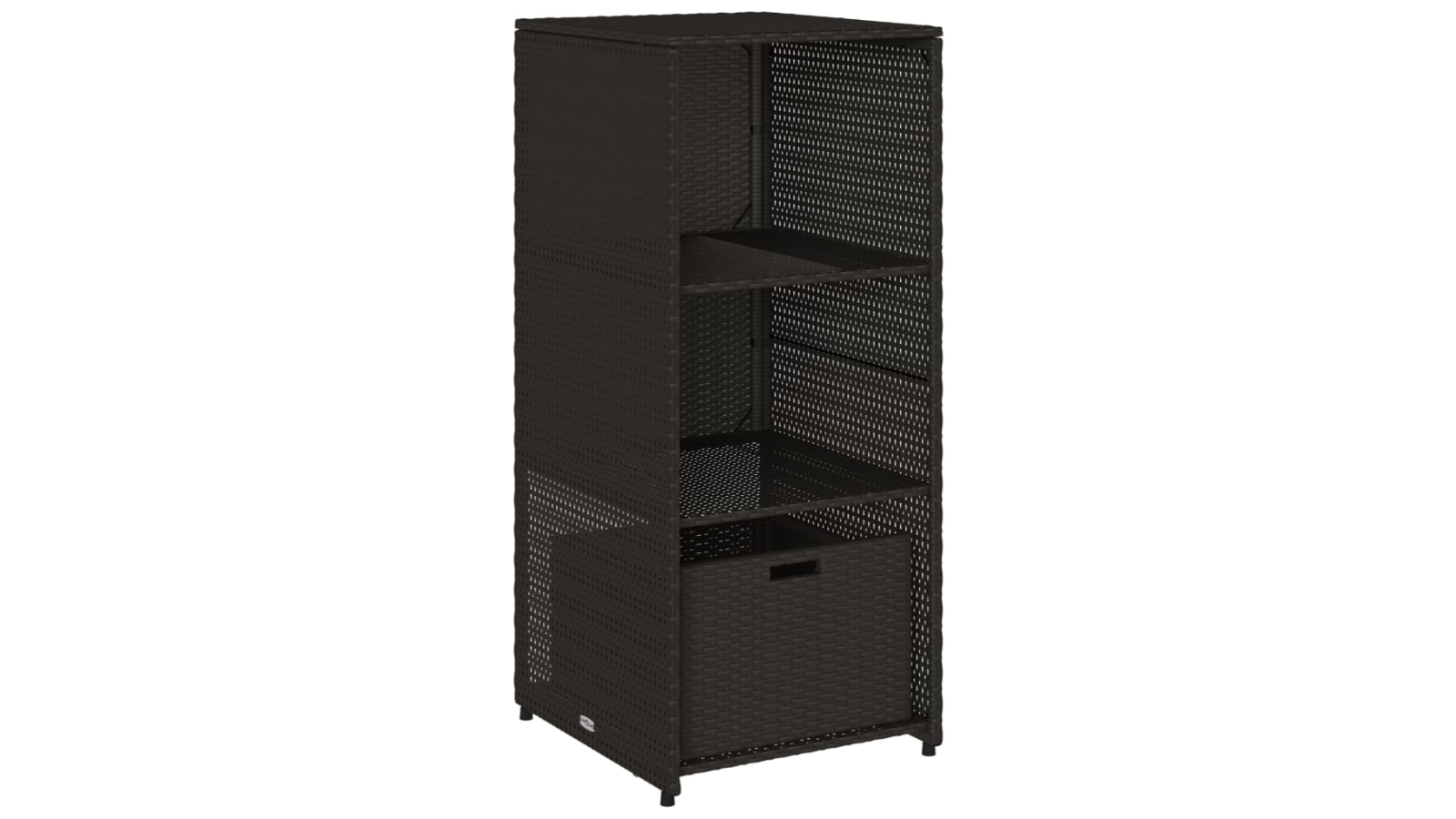 vidaXL Black Poly Rattan 50 x 55 x 115cm Garden Storage Cabinet 