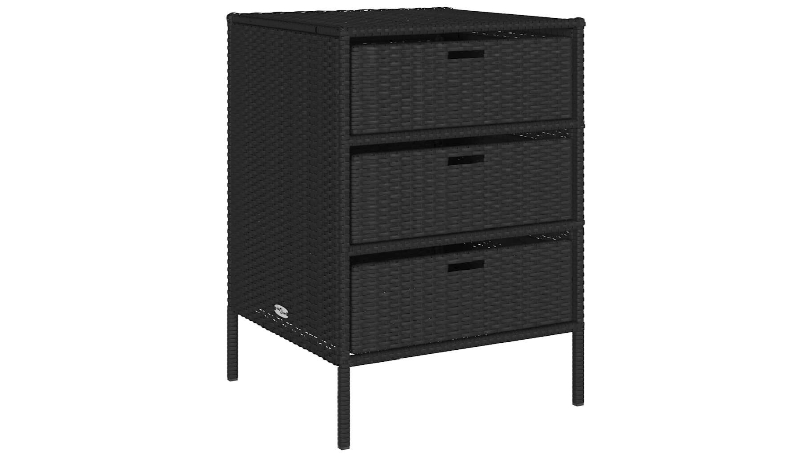 vidaXL Black Poly Rattan 55 x 59 x 80cm Garden Storage Cabinet 