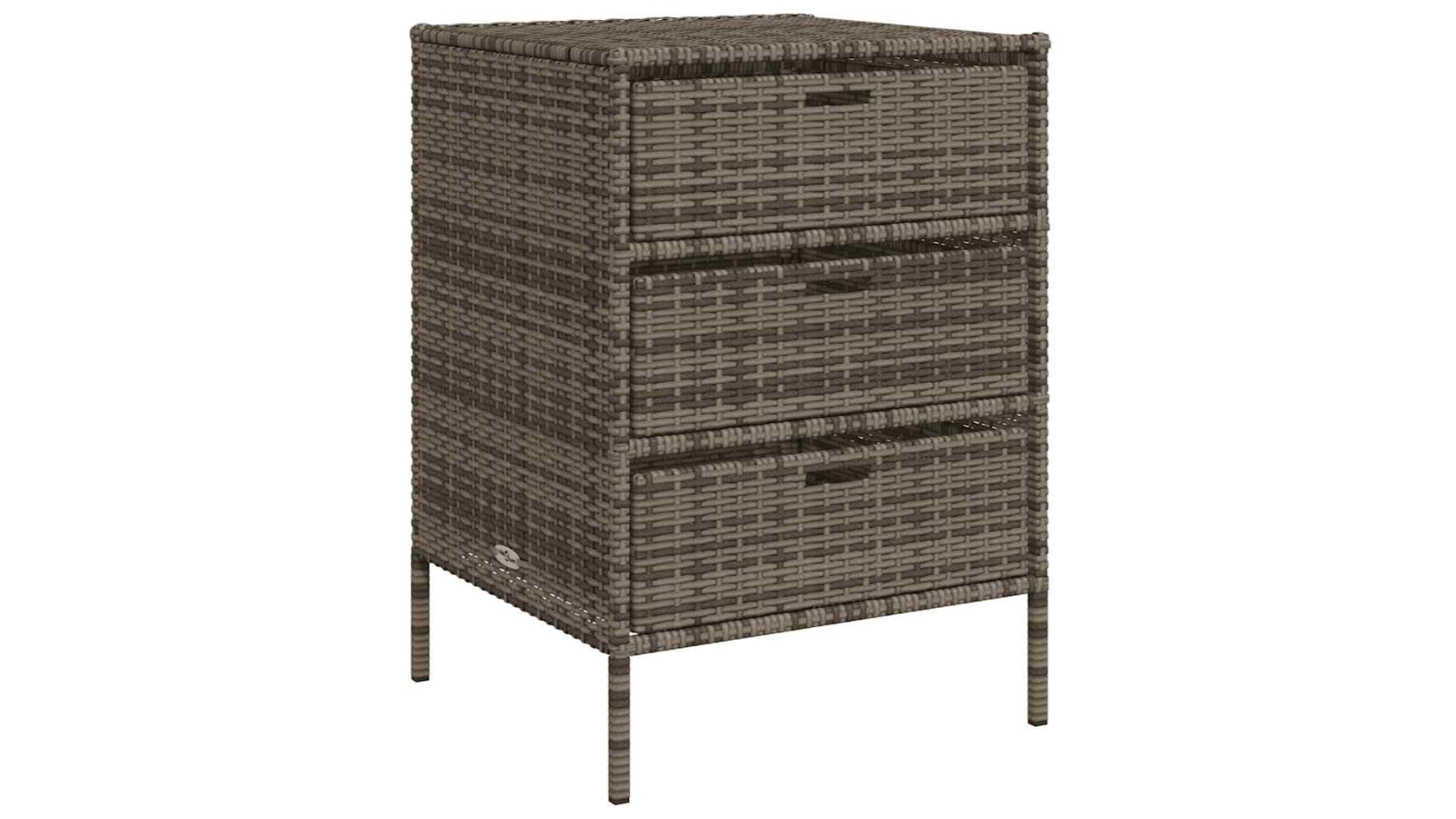 vidaXL Grey Poly Rattan 55 x 59 x 80cm Garden Storage Cabinet