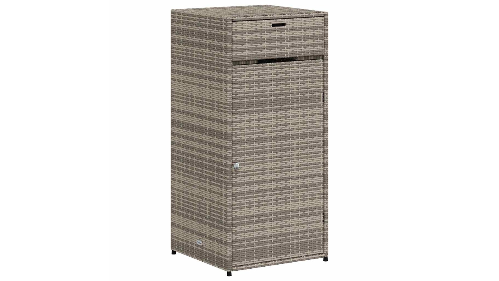 vidaXL Grey Poly Rattan 55 x 55 x 111cm Garden Storage Cabinet