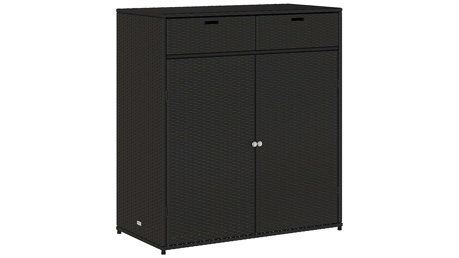 vidaXL Black Poly Rattan 105 x 55 x 113cm Garden Storage Cabinet