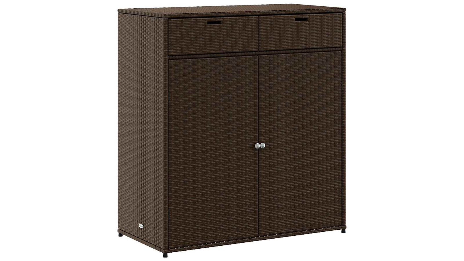 vidaXL Brown Poly Rattan 105 x 55 x 113cm Garden Storage Cabinet 