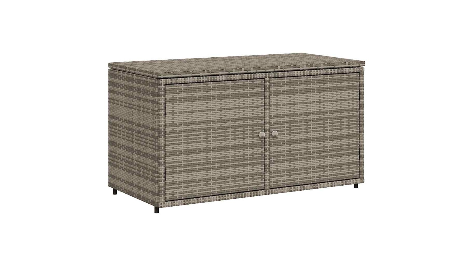vidaXL Poly Rattan 110 x 55 x 60.5cm Garden Storage Cabinet - Grey