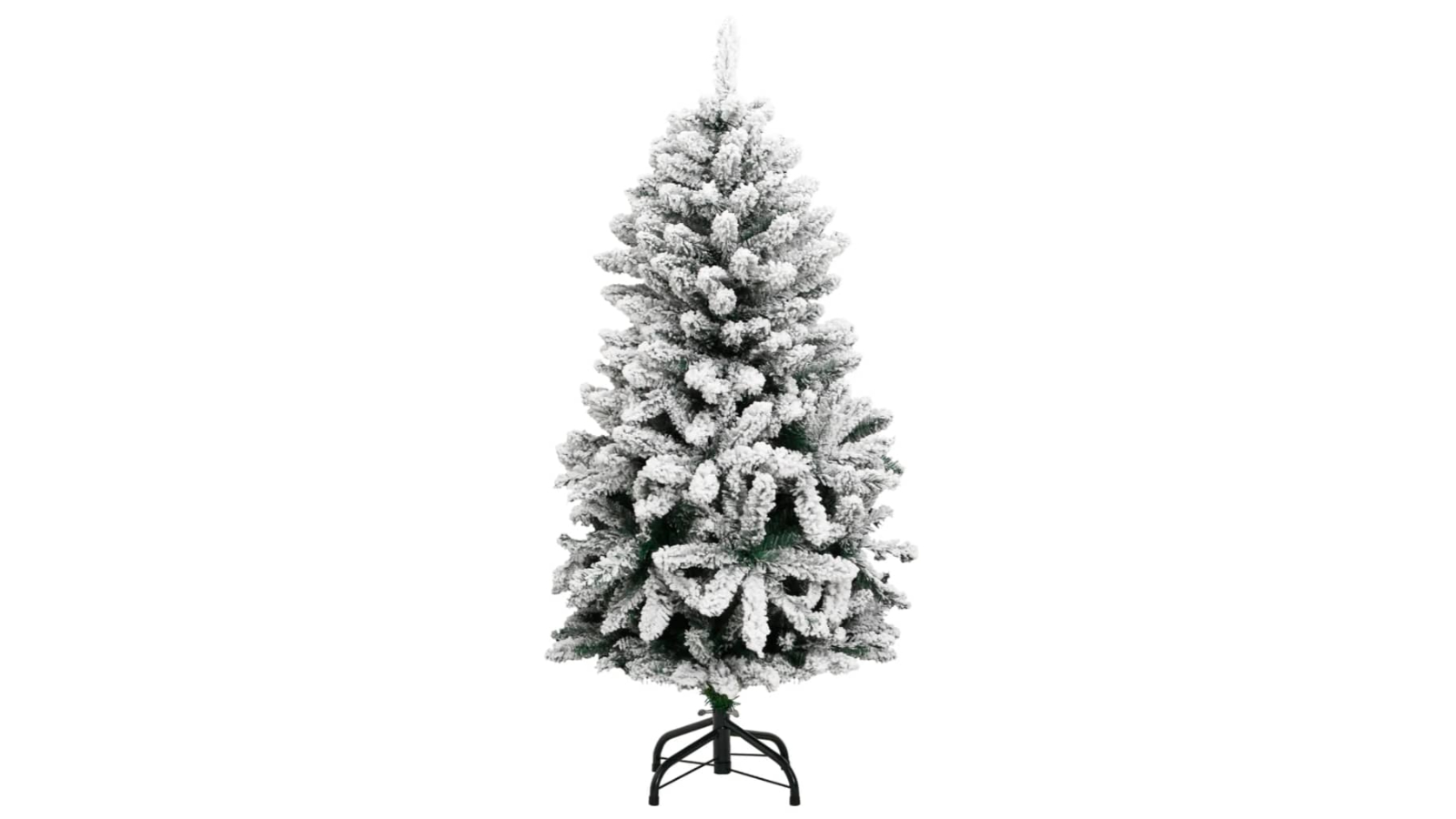 vidaXL 80cm Bottom Artificial Hinged 150 LED Christmas Tree and Flocked Snow - 150cm