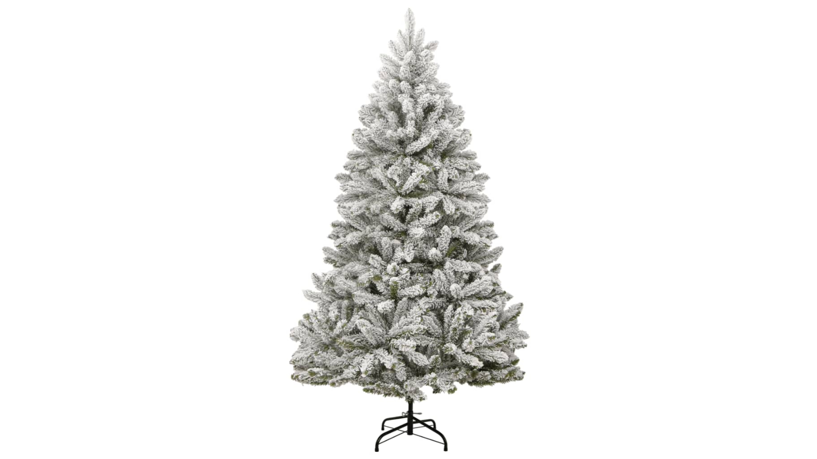 vidaXL 106cm Bottom Artificial Hinged 300 LED Christmas Tree and Flocked Snow - 210cm