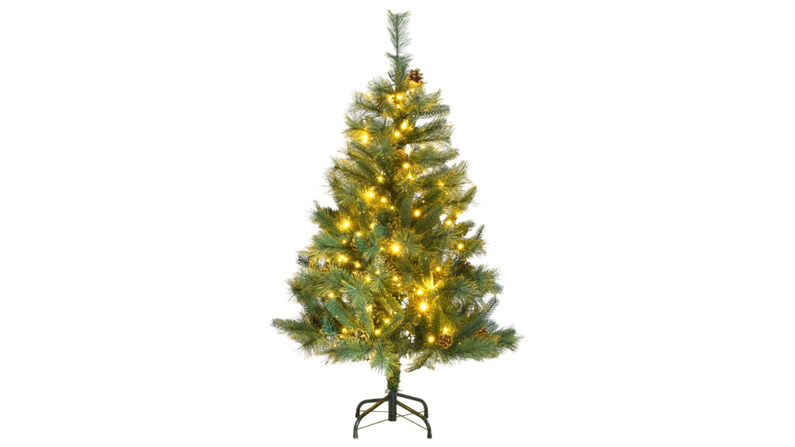 vidaXL 150 LED Green Artificial Hinged Christmas Tree - 150cm