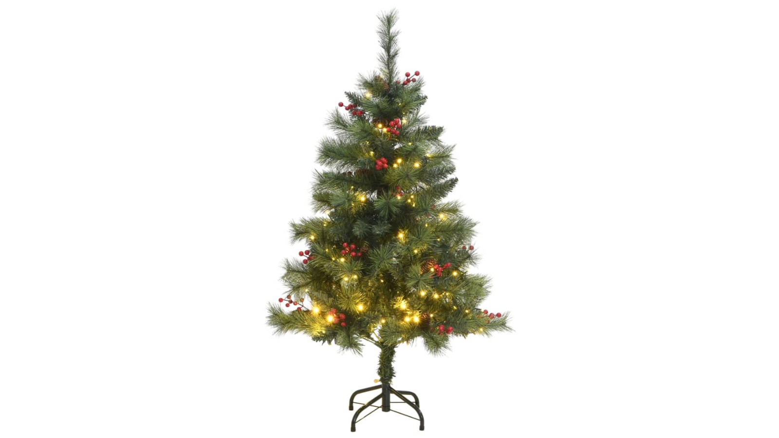 vidaXL 150 LED PVC Artificial Hinged Christmas Tree - 150cm 