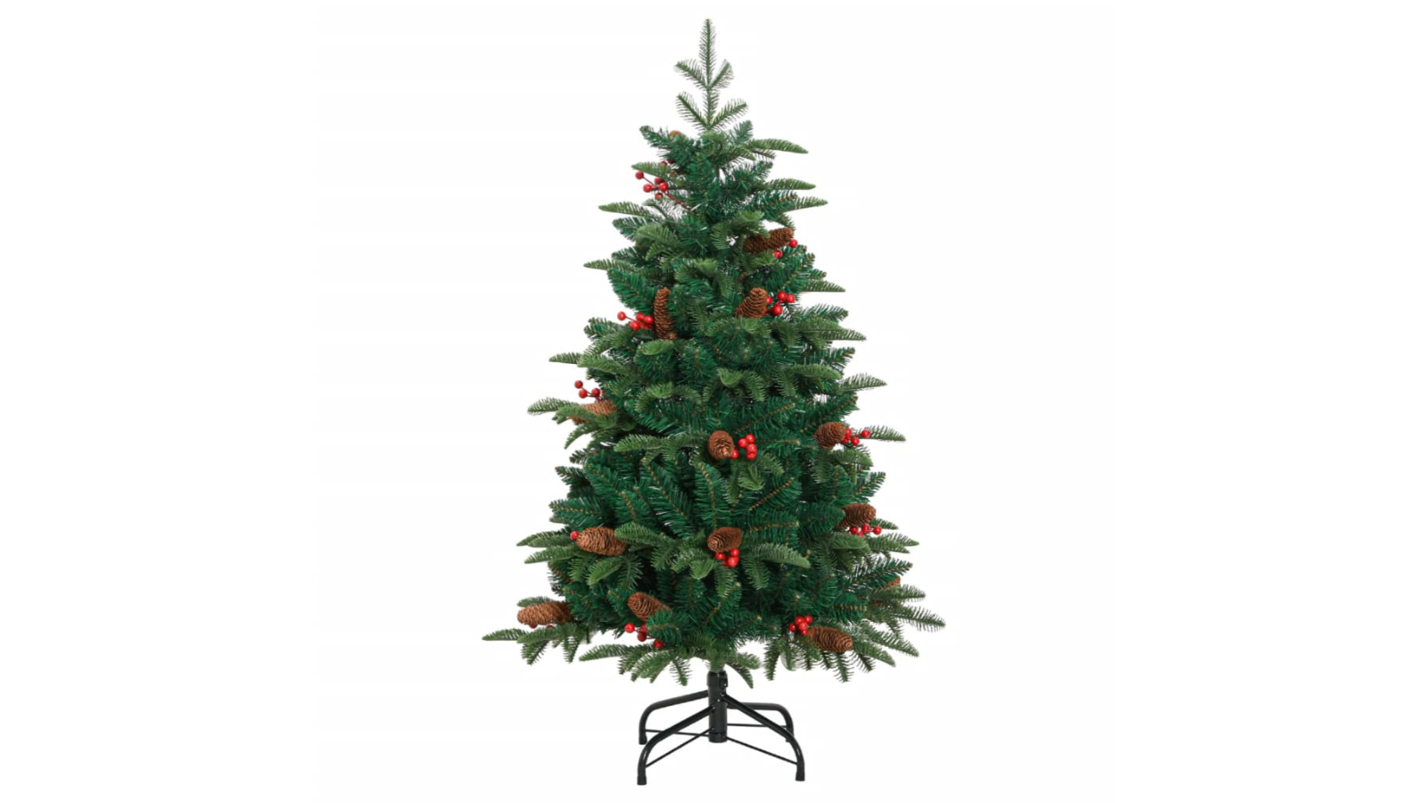 vidaXL 333 PVC Tip Artificial Hinged 150 LED Christmas Tree - 150cm