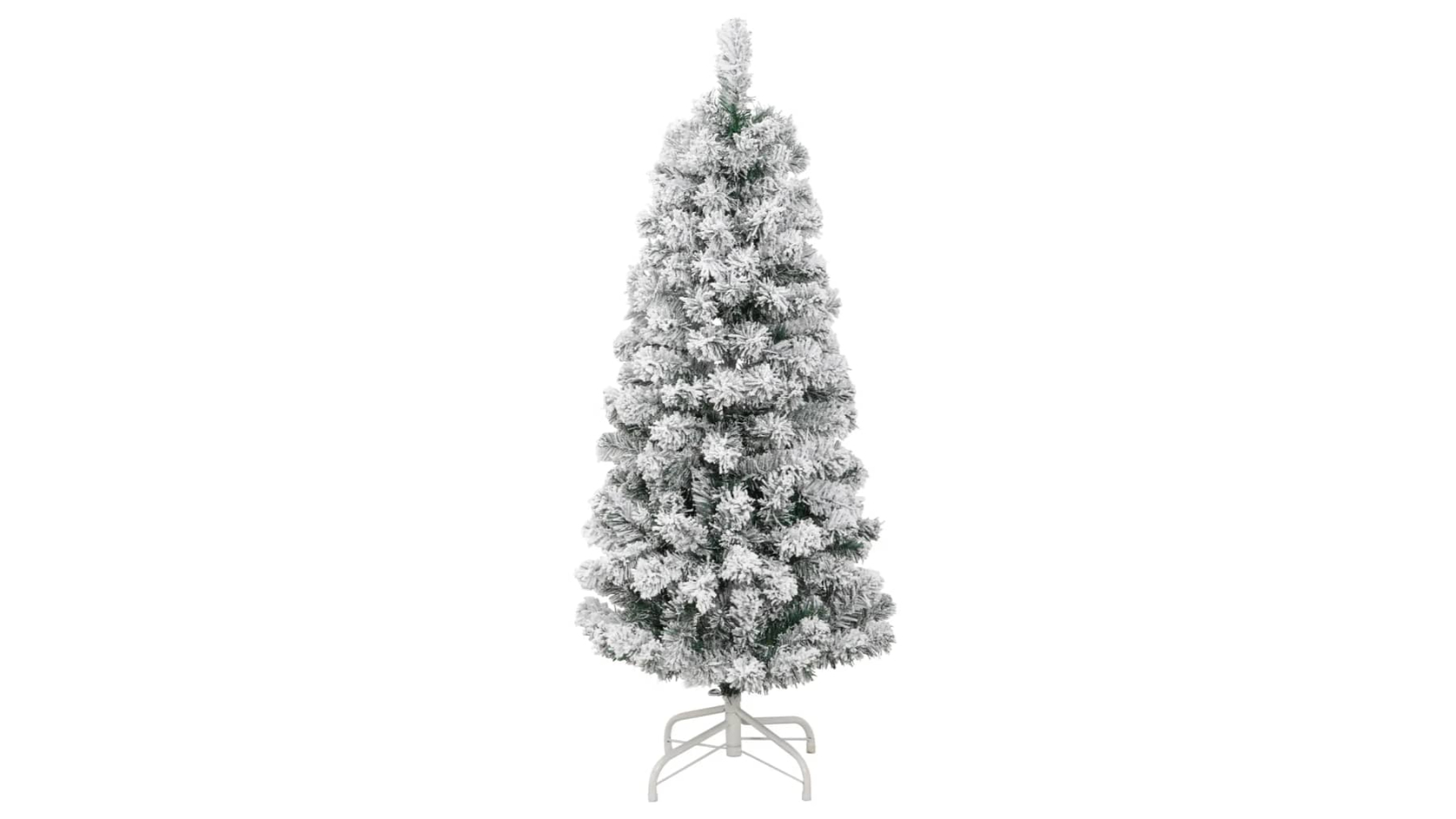vidaXL PVC and Iron Artificial Hinged 150 LED Christmas Tree and Flocked Snow - 120cm