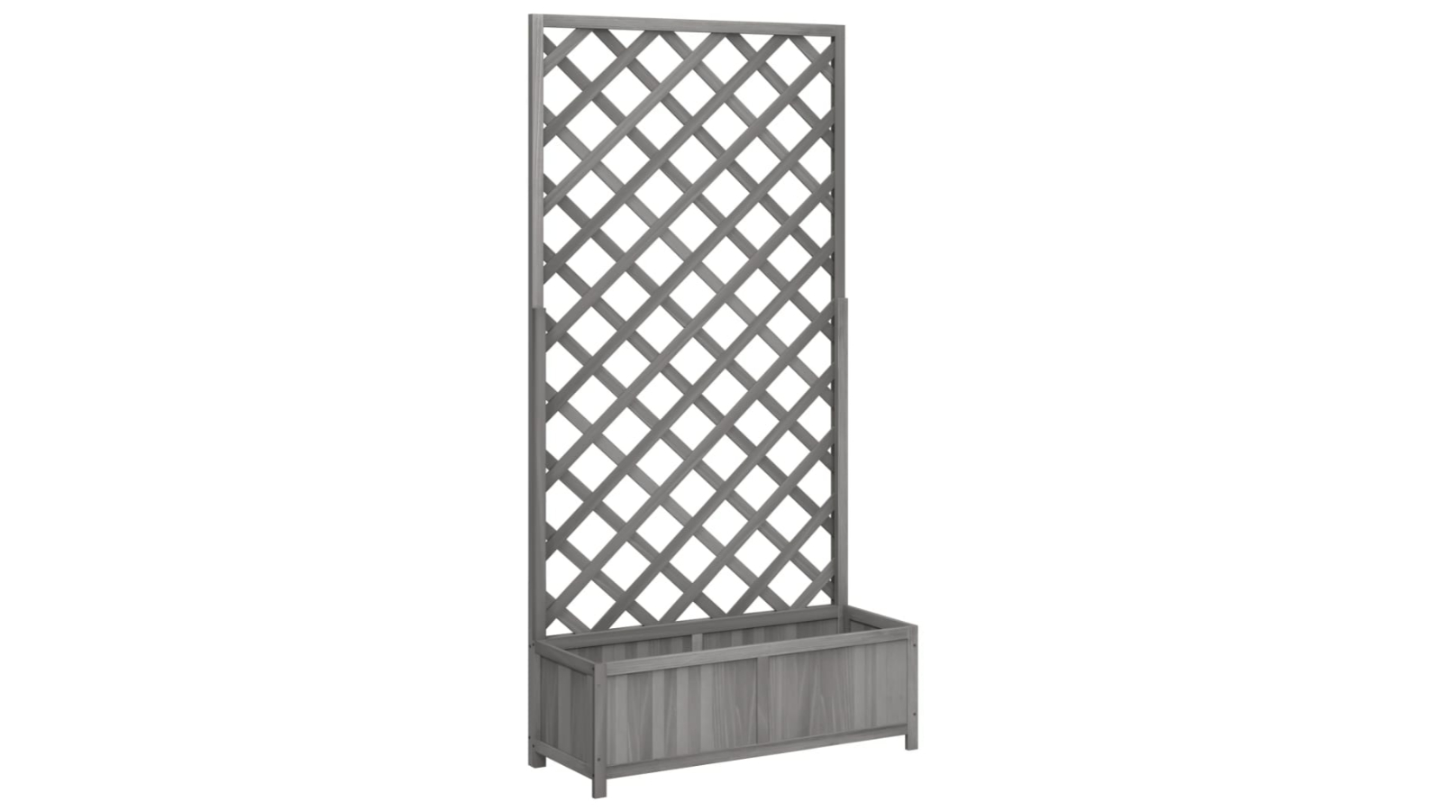 vidaXL Grey Solid Fir Wood Trellis Planter - 90 x 35 x 180cm
