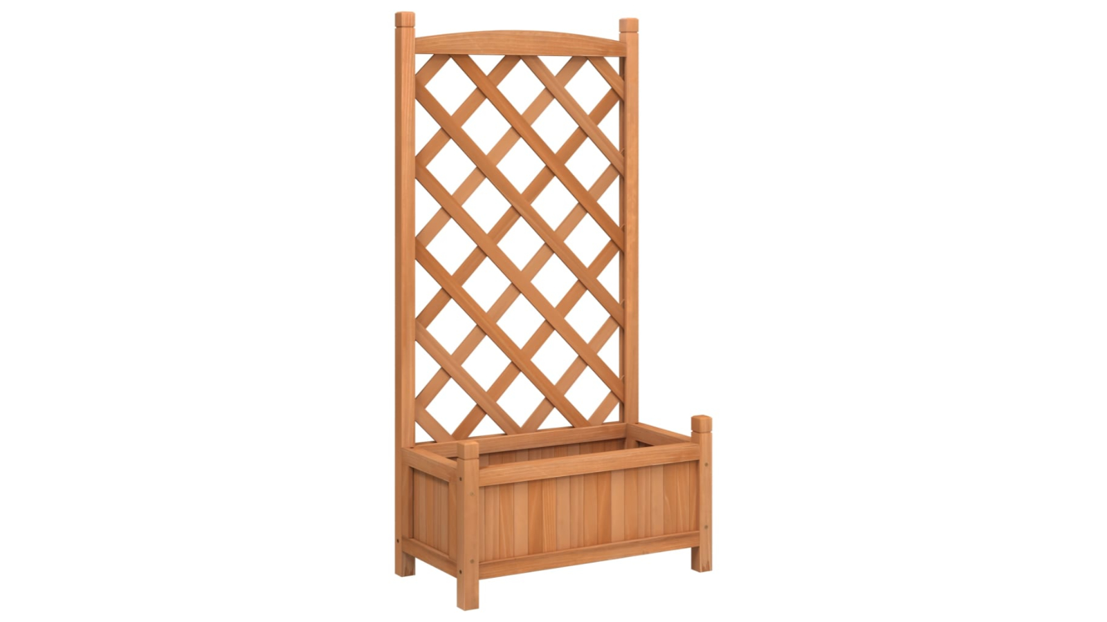 vidaXL Brown Planter with Solid Wood Fir Trellis - 55 x 30 x 110cm