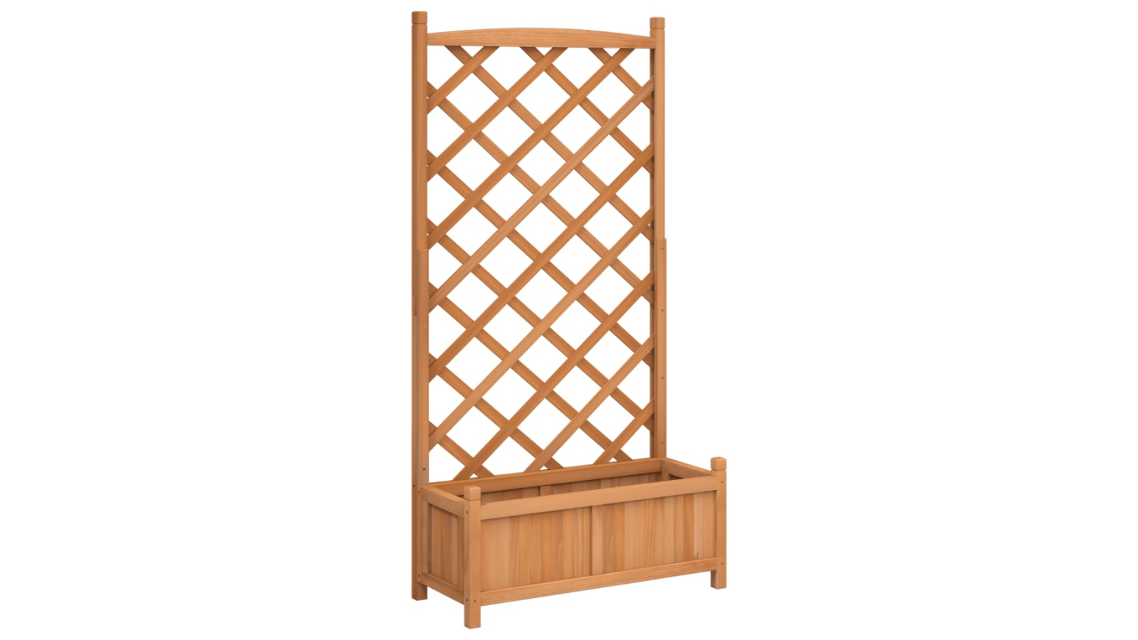 vidaXL Brown Planter with Solid Wood Fir Trellis - 75 x 35 x 150cm