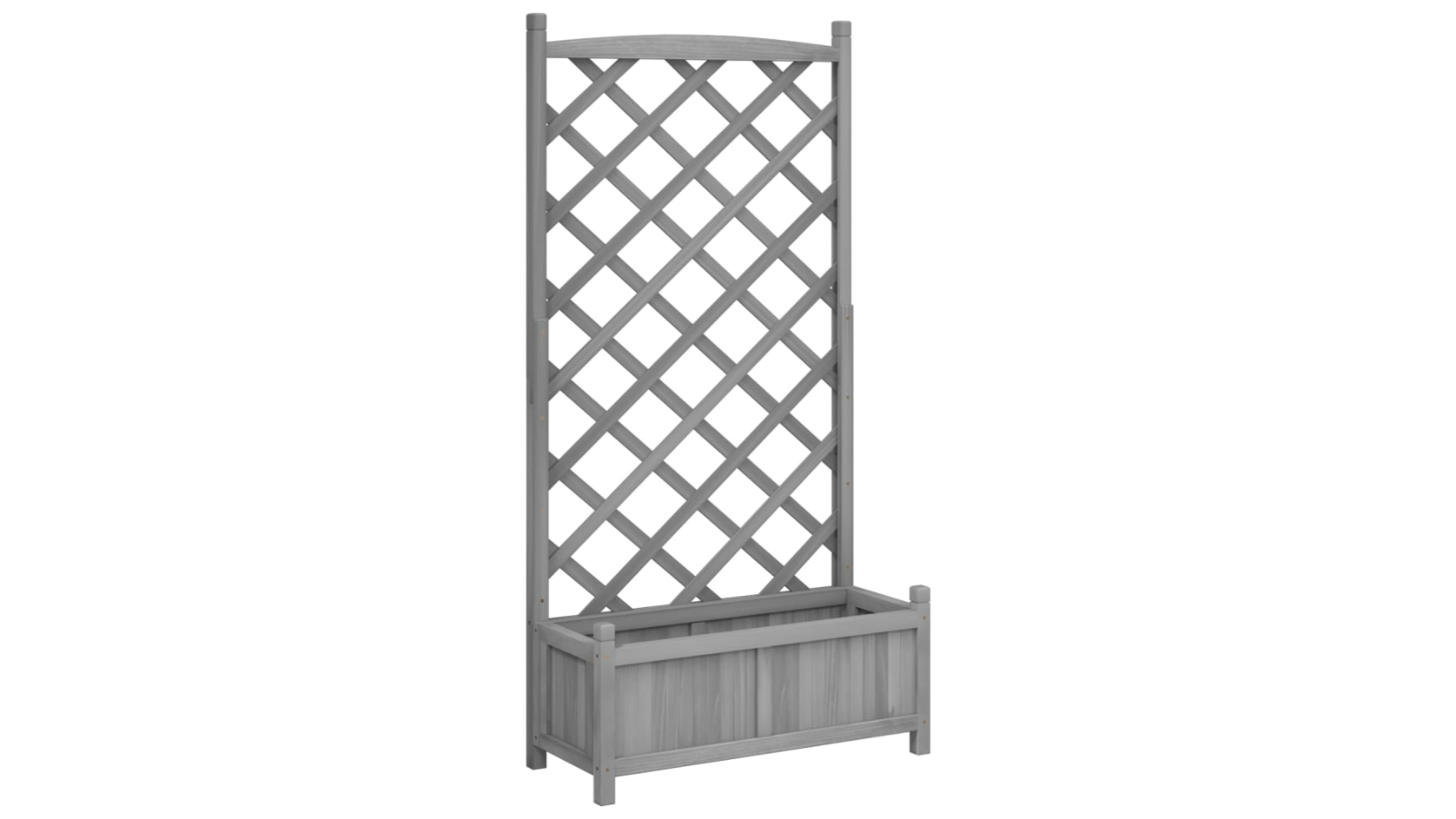 vidaXL Grey Solid Fir Wood Trellis Planter - 75 x 35 x 150cm