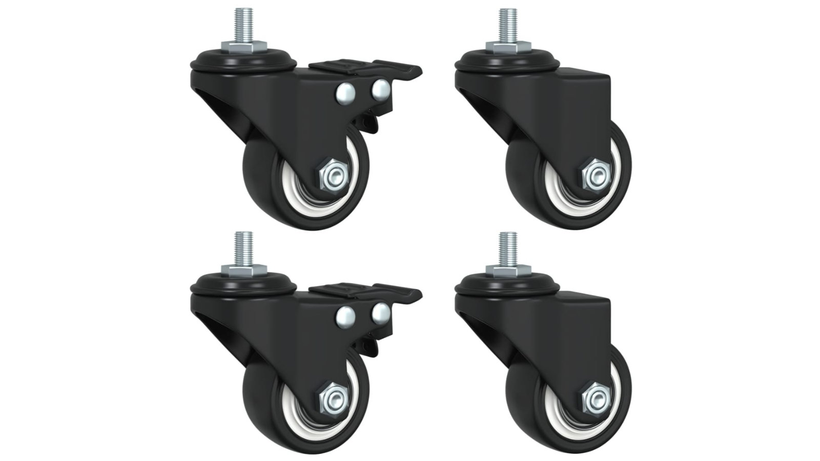 vidaXL 4 Piece Black Iron 3.5cm Caster Wheel 