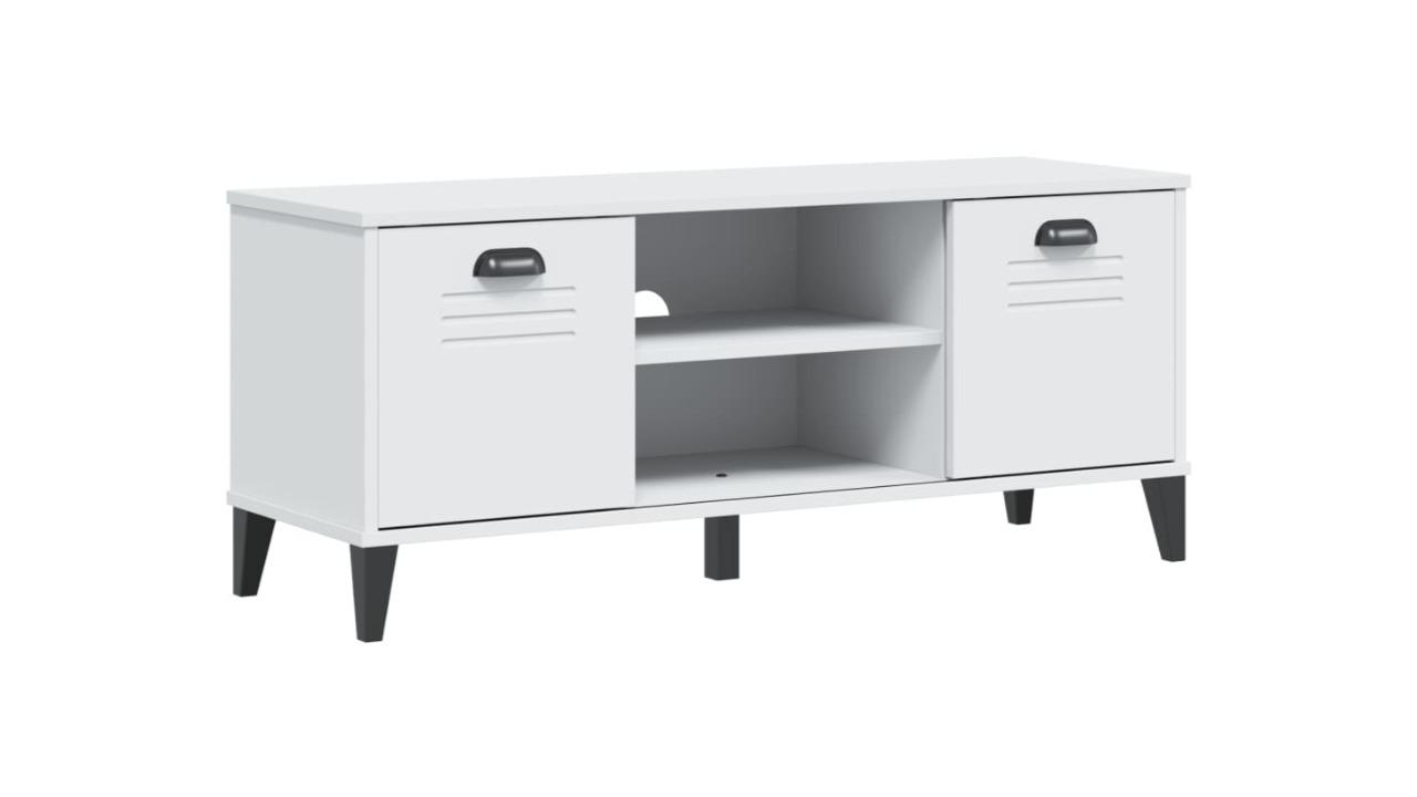 vidaXL Solid Pine Wood 106 x 35 x 45cm Viken Shoe Bench - White