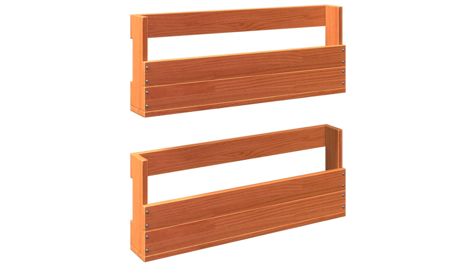 vidaXL 2 Piece Wax Brown Solid Wood Pine 59 x 8.5 x 23.5cm Wall-Mounted Shoe Rack