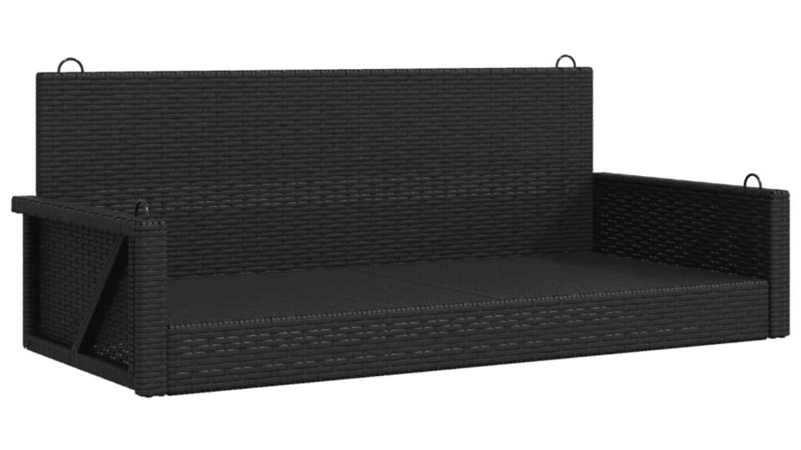 vidaXL Poly Rattan 119 x 56 x 48cm Swing Bench - Black