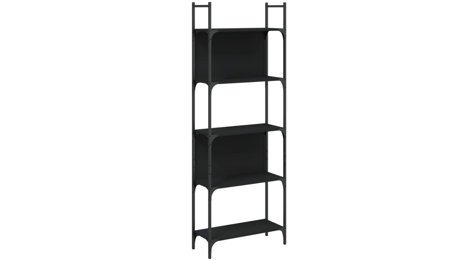 vidaXL 5-Tier Black 60.5 x 24 x 166.5cm Engineered Wood Bookshelf