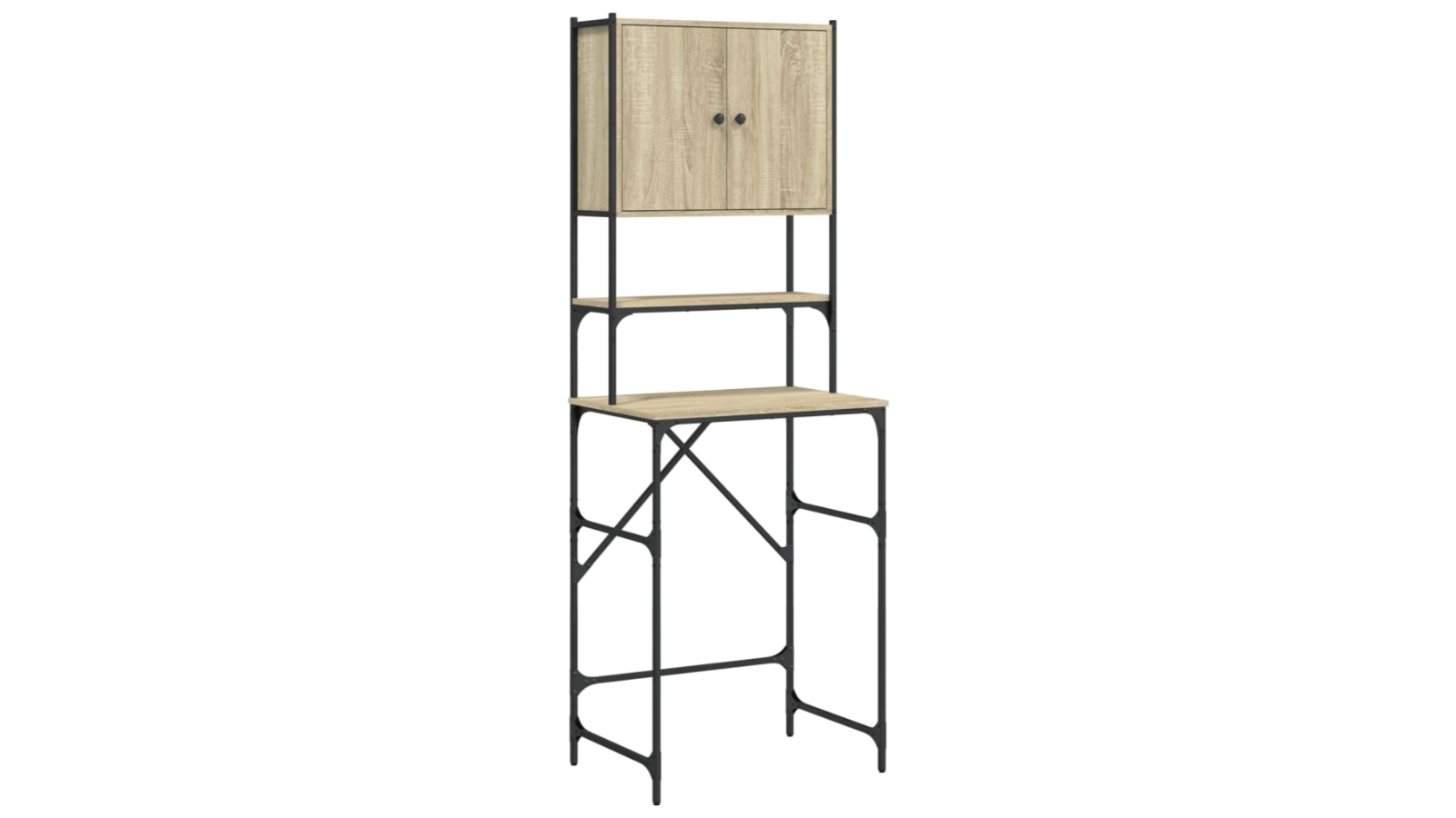 vidaXL Sonoma Oak Engineered Wood Washing Machine Cabinet - 68 x 48.5 x 194cm