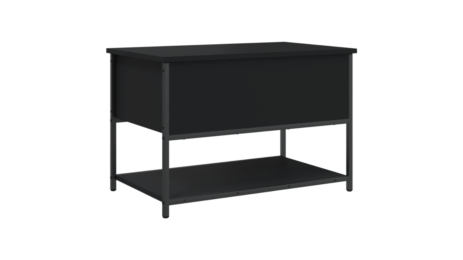 vidaXL Black Engineered Wood Storage Bench - 70 x 42.5 x 47cm