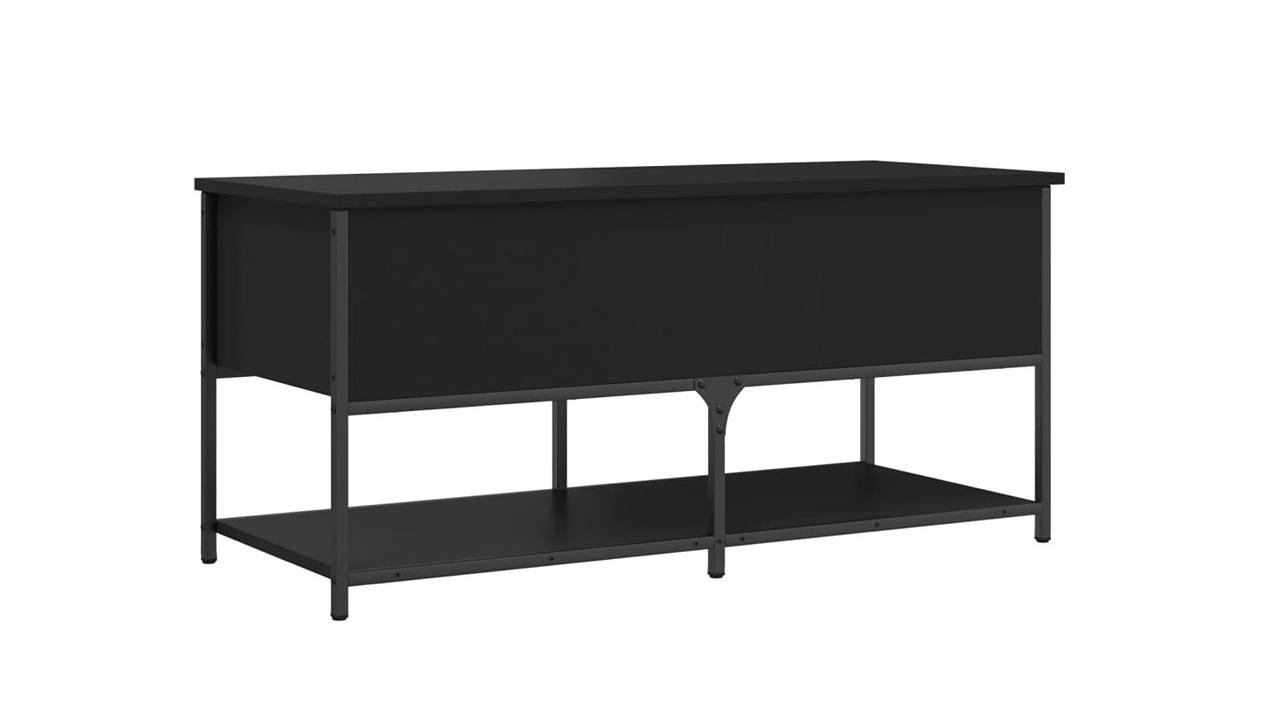 vidaXL Black Engineered Wood 100 x 42.5 x 47cm Storage Bench