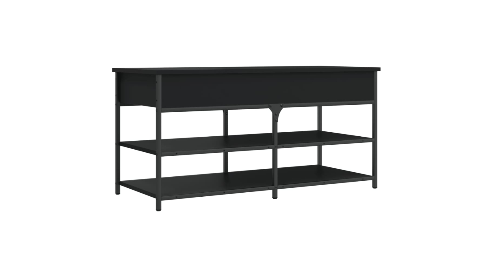 vidaXL Black Engineered Wood 100 x 42.5 x 50cm Shoe Bench