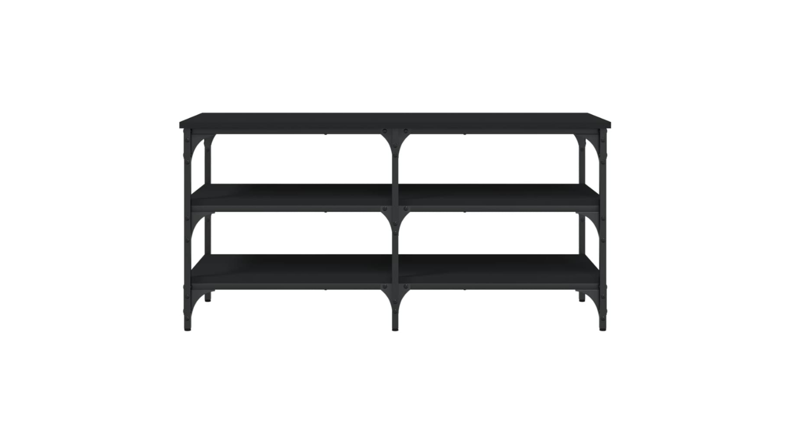 vidaXL Black Engineered Wood Shoe Bench - 100 x 38.5 x 49cm
