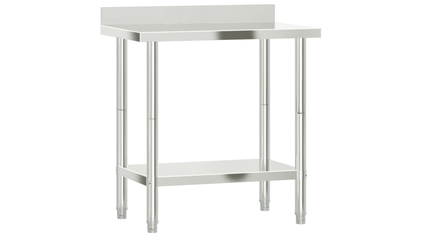 vidaXL Stainless Steel Kitchen Work Table with Backsplash - 82.5 x 55 x 93cm