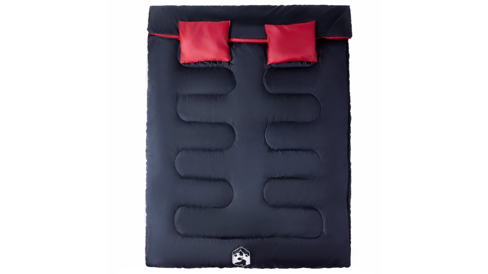 vidaXL 3-4 Seasons Double Sleeping Camping Bag with Pillow for Adults - Black/Red
