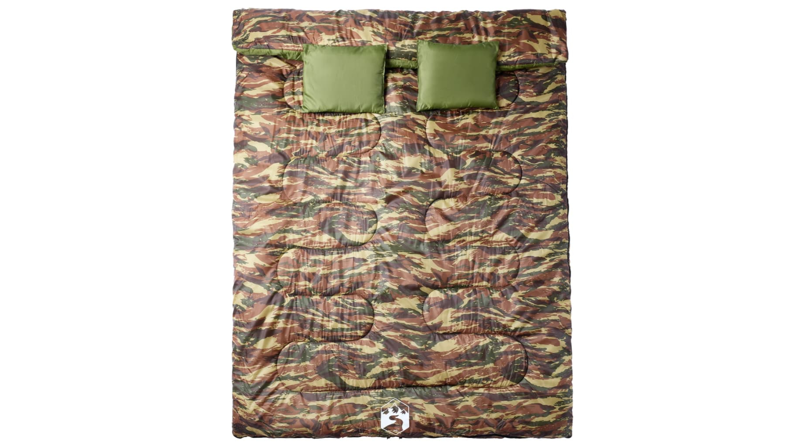 vidaXL 3-4 Seasons Double Sleeping Camping Bag with Pillow for Adults - Camouflage