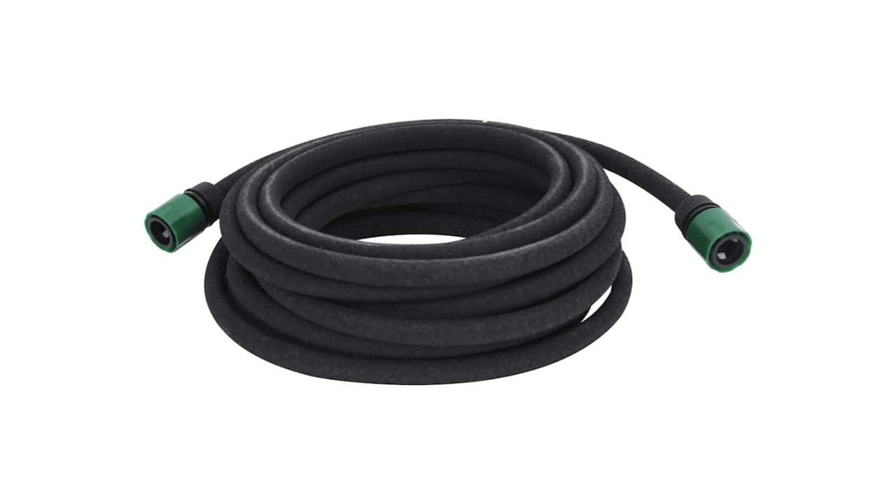 vidaXL Rubber 0.6inch Black Garden Soaker Hose - 10metre