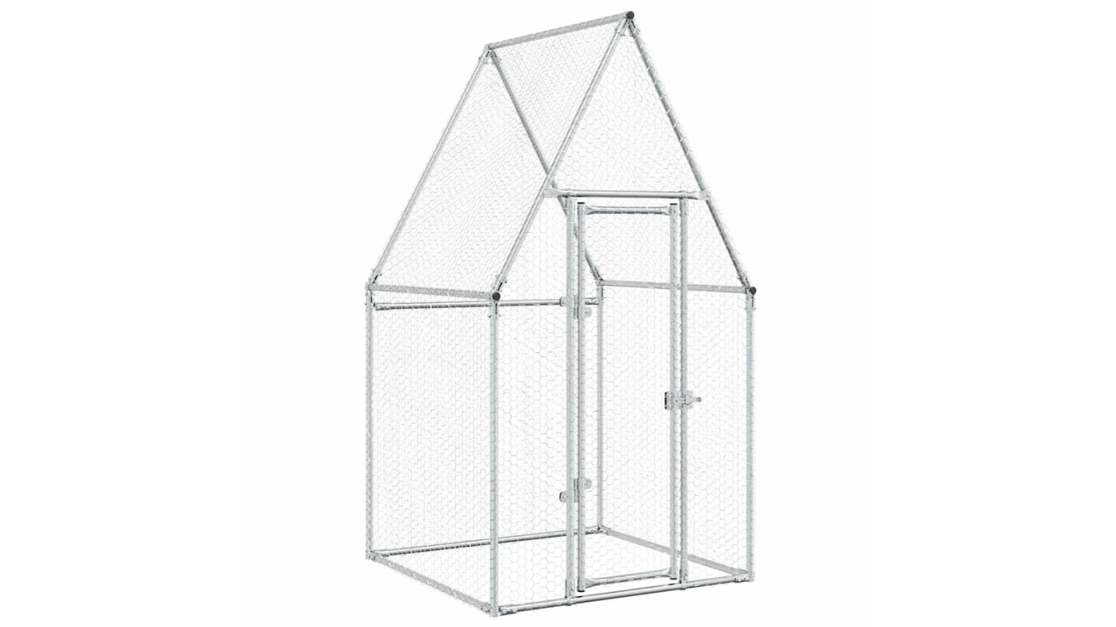 vidaXL Silver Galvanised Steel Chicken Cage - 100 x 100 x 190cm