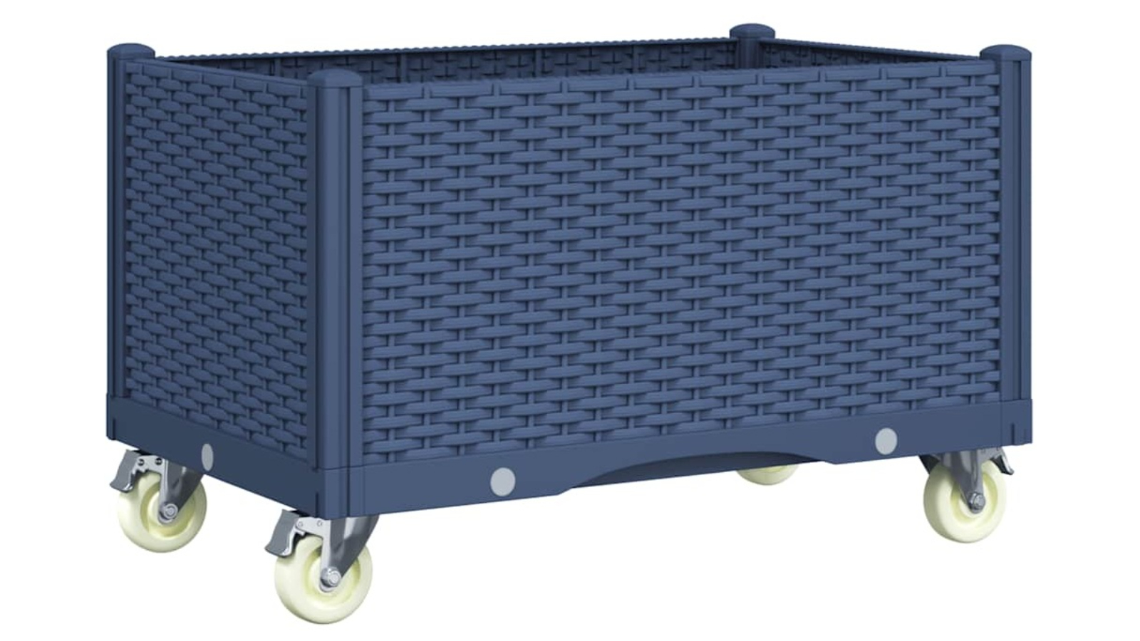 vidaXL PP Blue/Grey Garden Planter with Wheels - 80 x 50 x 54cm