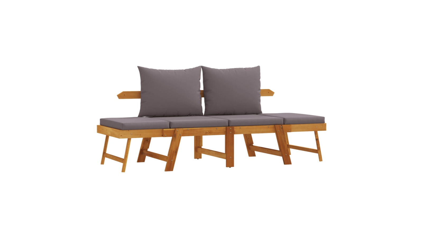 vidaXL 2-in-1 Solid Wood Acacia Garden Bench with Cushion