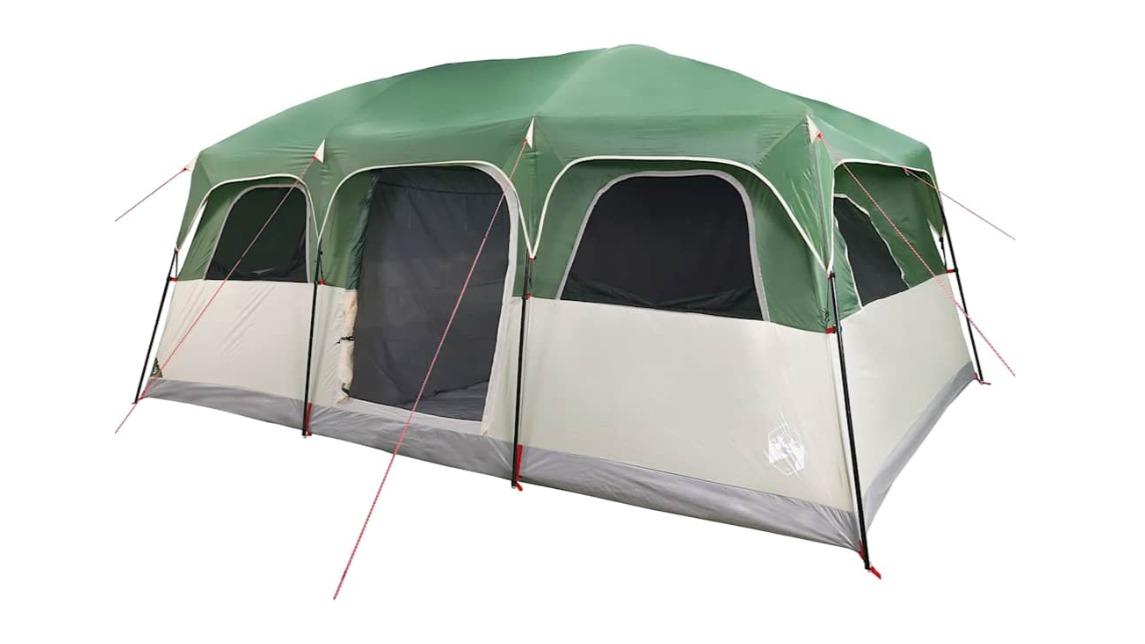 vidaXL 9 Person Green Waterproof Family Cabin Tent