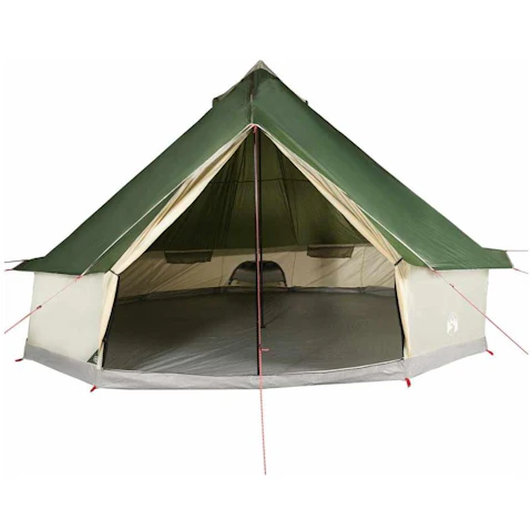 vidaXL 10 Person Green Waterproof Family Tipi Tent